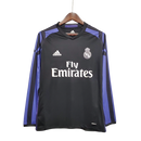 Camisa Real Madrid Third III 2016/17 Adidas Retrô Manga Longa - Preto - MAJESTO BR