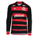 Camisa CRF Home 24/25 Manga Longa - Preta e Vermelha - MAJESTO BR