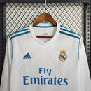 Camisa Retrô Real Madrid I Home Adidas 2017/18 Manga Longa Masculino Branco - MAJESTO BR