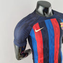 Camisa Barcelona Home 22/23 Jogador Nike Masculina - Azul Marinho, Azul Royal e Vermelho - MAJESTO BR