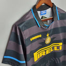 Camisa Retrô Inter de Milão II Away 1997/98 Umbro Masculina Preto e Cinza - MAJESTO BR