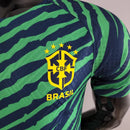 Camisa Seleção Brasileira Pré-Jogo 2022 Jogador Nike Masculina - Azul e Verde - MAJESTO BR