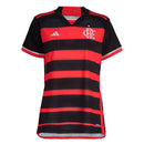 Camisa Flamengo Titular 24/25 - Versão Feminina Baby Look Preto e Vermelha - MAJESTO BR