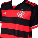 Camisa Flamengo Titular 24/25 - Versão Feminina Baby Look Preto e Vermelha - MAJESTO BR