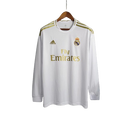 Camisa Real Madrid I Home 2019/20 Adidas Retrô Manga Longa Masculina - Branco - MAJESTO BR