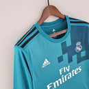 Camisa Retrô Real Madrid II Away 2017/18 Manga Longa Masculino Azul - MAJESTO BR